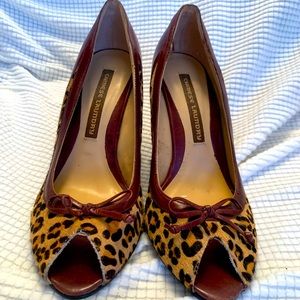 Chinese Laundry Peep Toe Cheetah Wedge